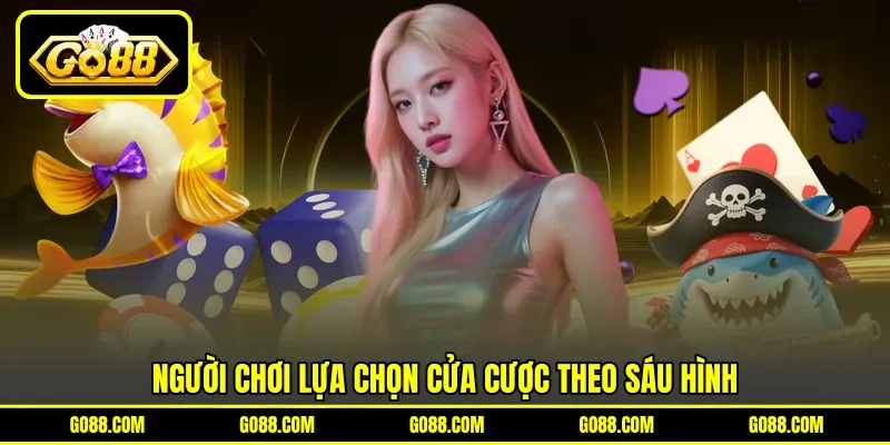 Người chơi lựa chọn cửa cược theo sáu hình